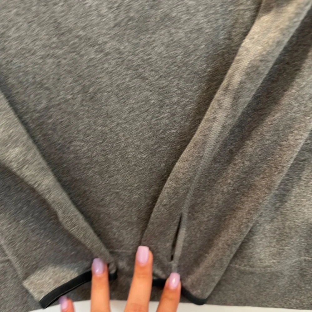 Nike Pro Dri-FIT Womens Gray Funnel Neck Long Sleeve Training Top Thumbholes S